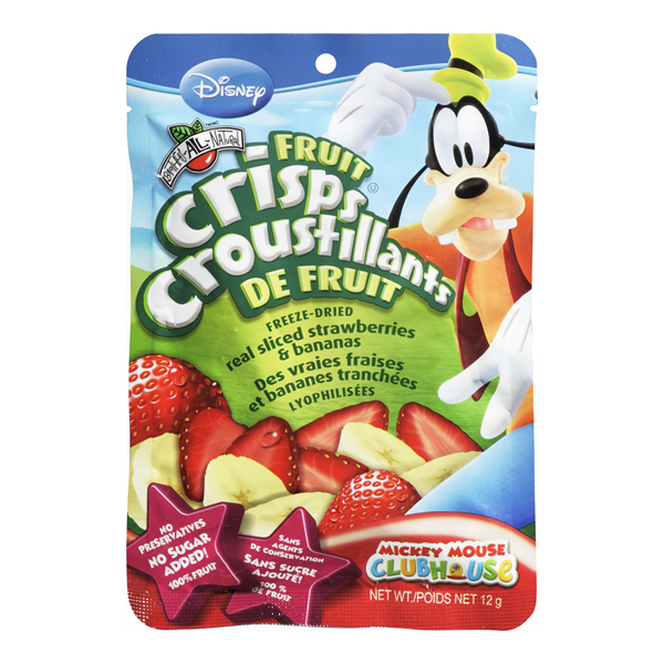DISNEY MICKEY STRAWBERRY & BANANA FRUIT CRISPS FREZZE DRIED