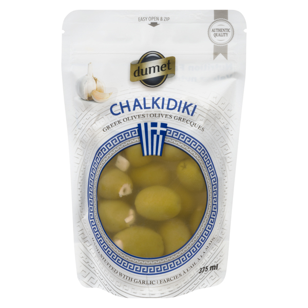 DUMET CHALKIDIKI GREEK OLIVES FILLED W/ GARLIC