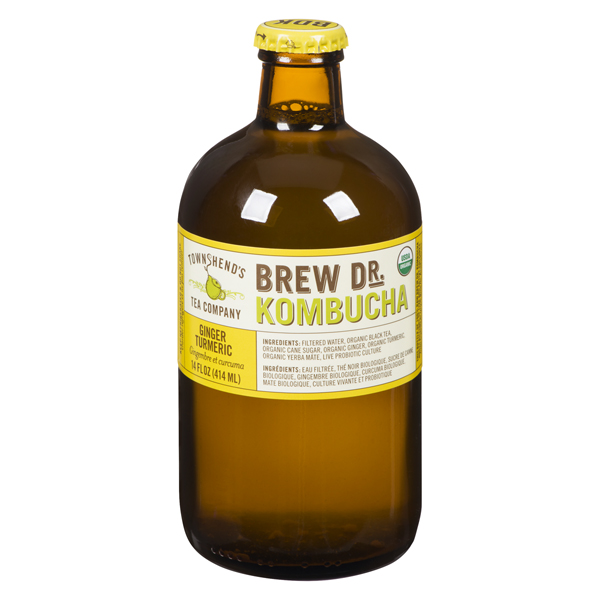 BREW DR ORGANIC RAW KOMBUCHA GINGER TURMERIC