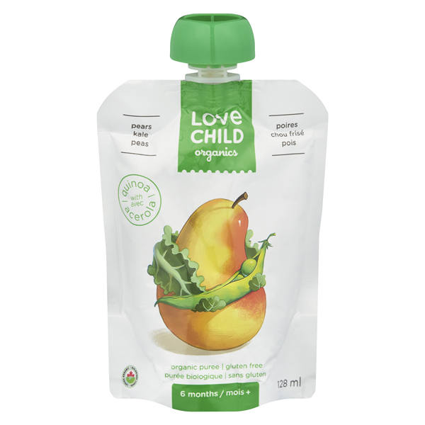 LOVE CHILD ORGANICS PEARS KALE & PEAS W QUINOA