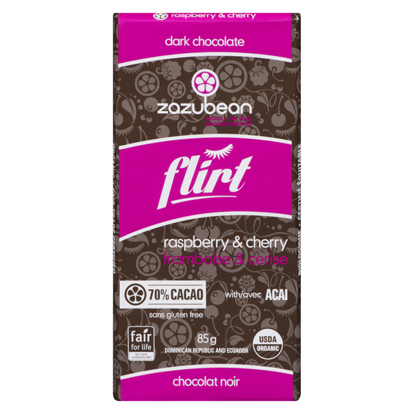 ZAZUBEAN ORGANIC DARK CHOCOLATE FLIRT
