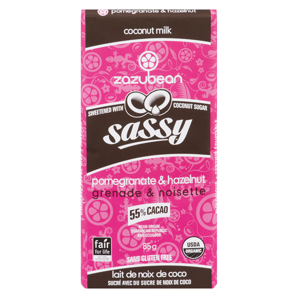 ZAZUBEAN ORGANIC COCONUT MILK CHOCOLATE SASSY