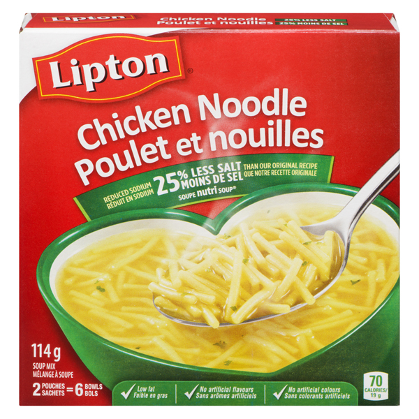 LIPTON CHICKEN NOODLE SOUP 25% LESS SALT