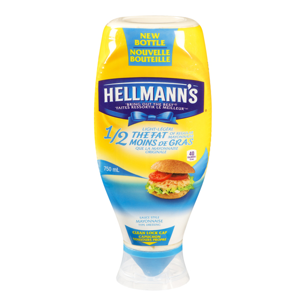 HELLMANN'S 1/2 THE FAT MAYONNAISE SQUEEZE