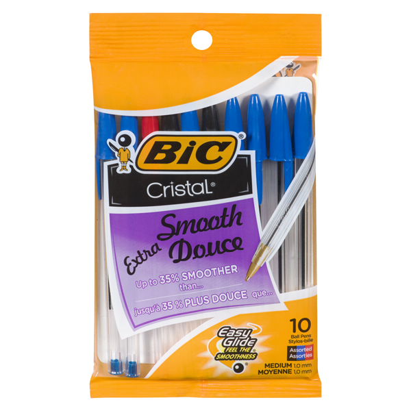 BIC PEN CRISTAL EXTRA SMOOTH ASSORTED BALLPOINT PENS