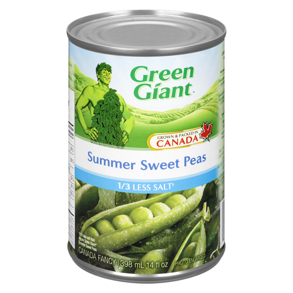 GREEN GIANT SUMMER SWEET PEAS 1/3 LESS SALT
