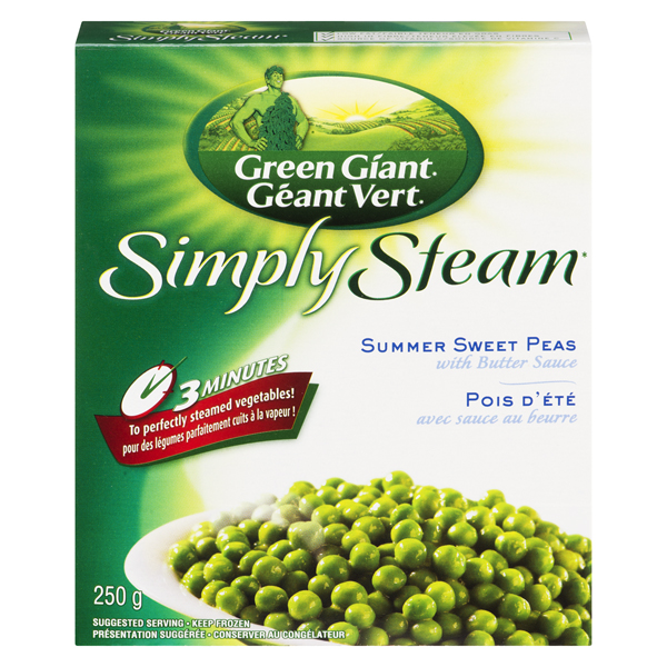 GREEN GIANT SIMPLY STEAM SUMMER SWEET PEAS WITH BUTTER