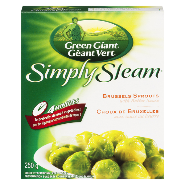 GREEN GIANT SIMPLY STEAM BRUSSELS SPROUTS WITH BUTTER
