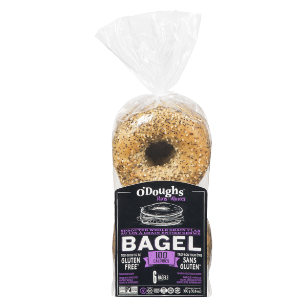 O'DOUGHS THINS FLAX BAGEL GLUTEN FREE
