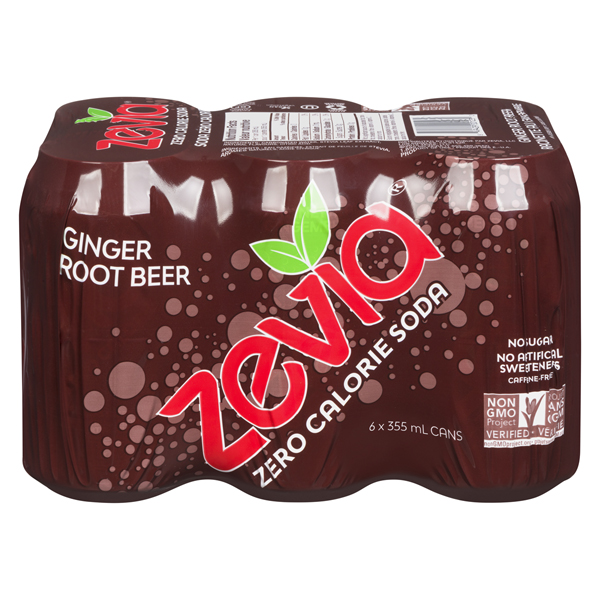 ZEVIA GINGER ROOT BEER ZERO CALORIE SODA