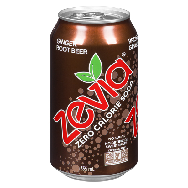 ZEVIA GINGER ROOT BEER ZERO CALORIE SODA