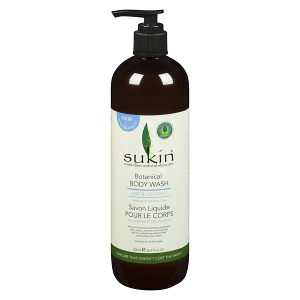 SUKIN BOTANICAL BODY WASH LIME & COCONUT
