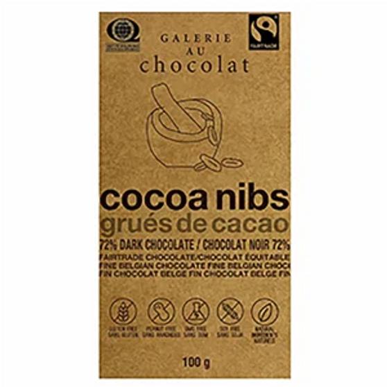 GALERIE AU CHOCOLAT ORGANIC DARK CHOCOLATE COCOA NIBS