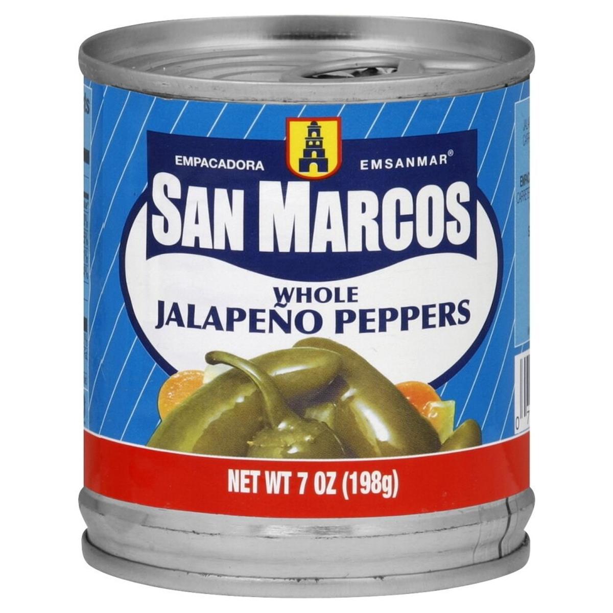 SAN MARCOS WHOLE PICKLED JALAPENO PEPPERS