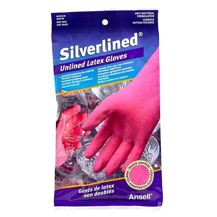 SILVERLINED RUBBER GLOVE MEDIUM