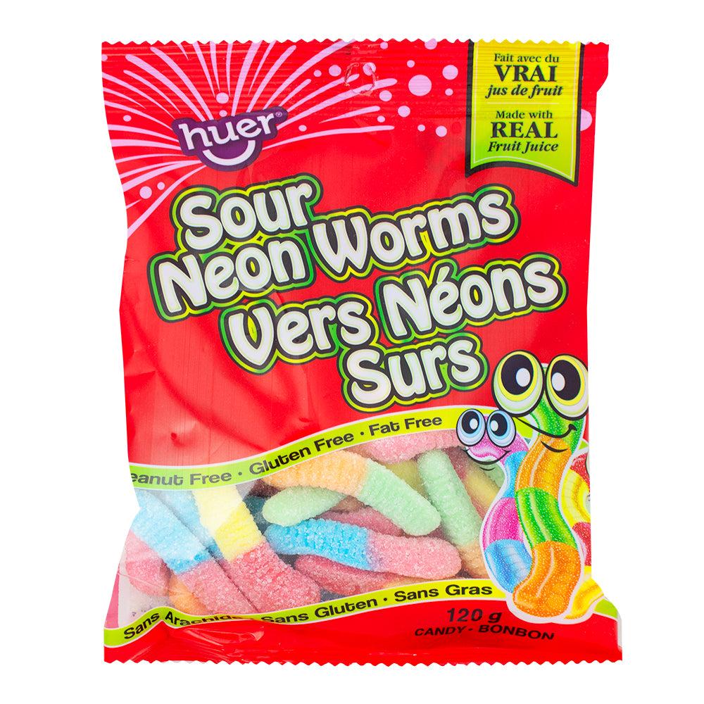 HUER SOUR NEON WORMS CANDY