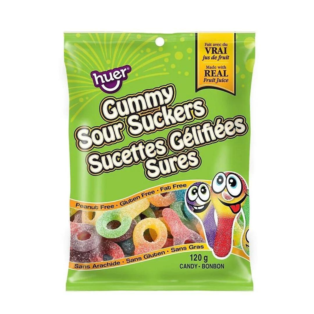 HUER GUMMY SOUR SUCKERS CANDY NUT FREE