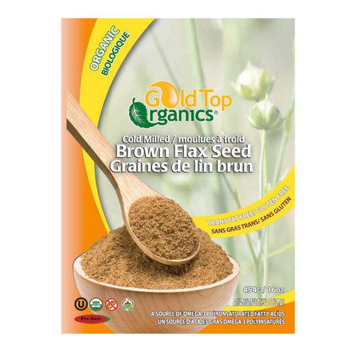 GOLD TOP ORGANICS MILLED BROWN FLAX SEED