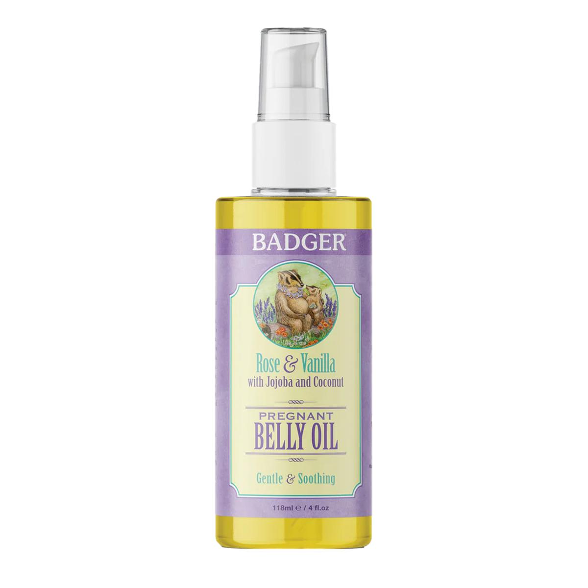 BADGER ORGANIC PREGNANT BELLY OIL ROSE & VANILLA