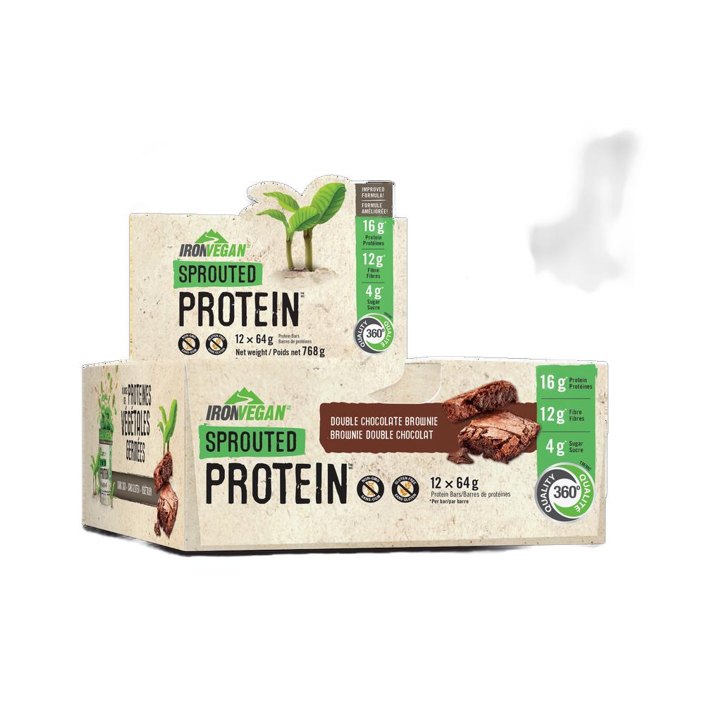 IRON VEGAN SPROUTED PROTEIN BAR DOUBLE CHOCOLATE BROWNIE